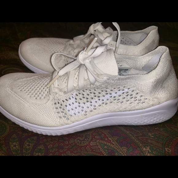 Nike Shoes - Women’s Nike Free RN Flyknit Triple White NIB Sz 8